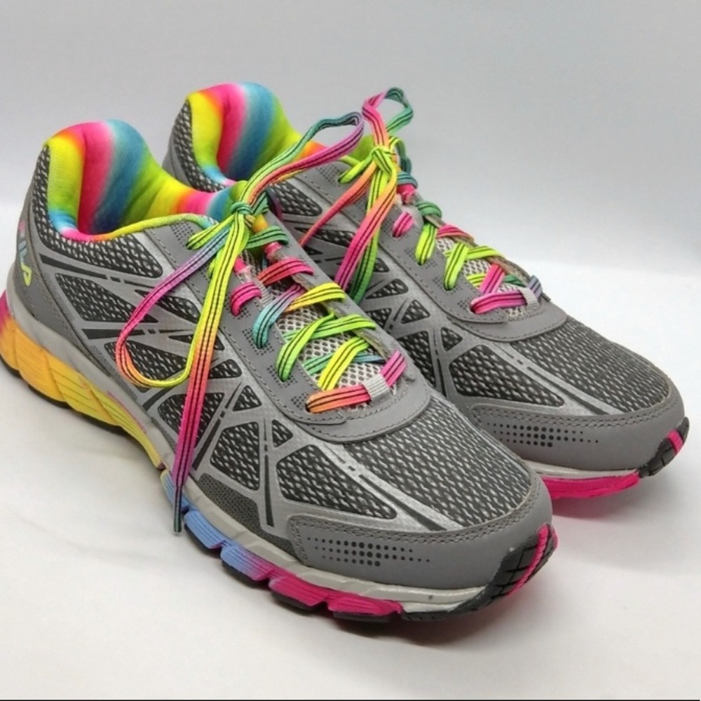 Womens FILA Rainbow Energized Coolmax Memory Advance Running Shoes Size 9.5 🌈